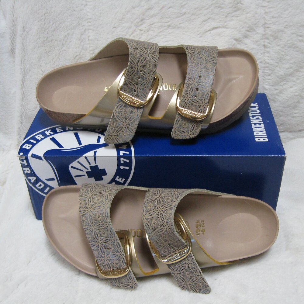 Birkenstock Big Buckle ARIZONA Ceramic Pattern Blue Leather 40 R US W 9 M 7